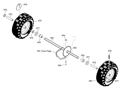Wheels Diagram and Parts List for C950-52409-0 2004 Briggs and Stratton Snow Blower